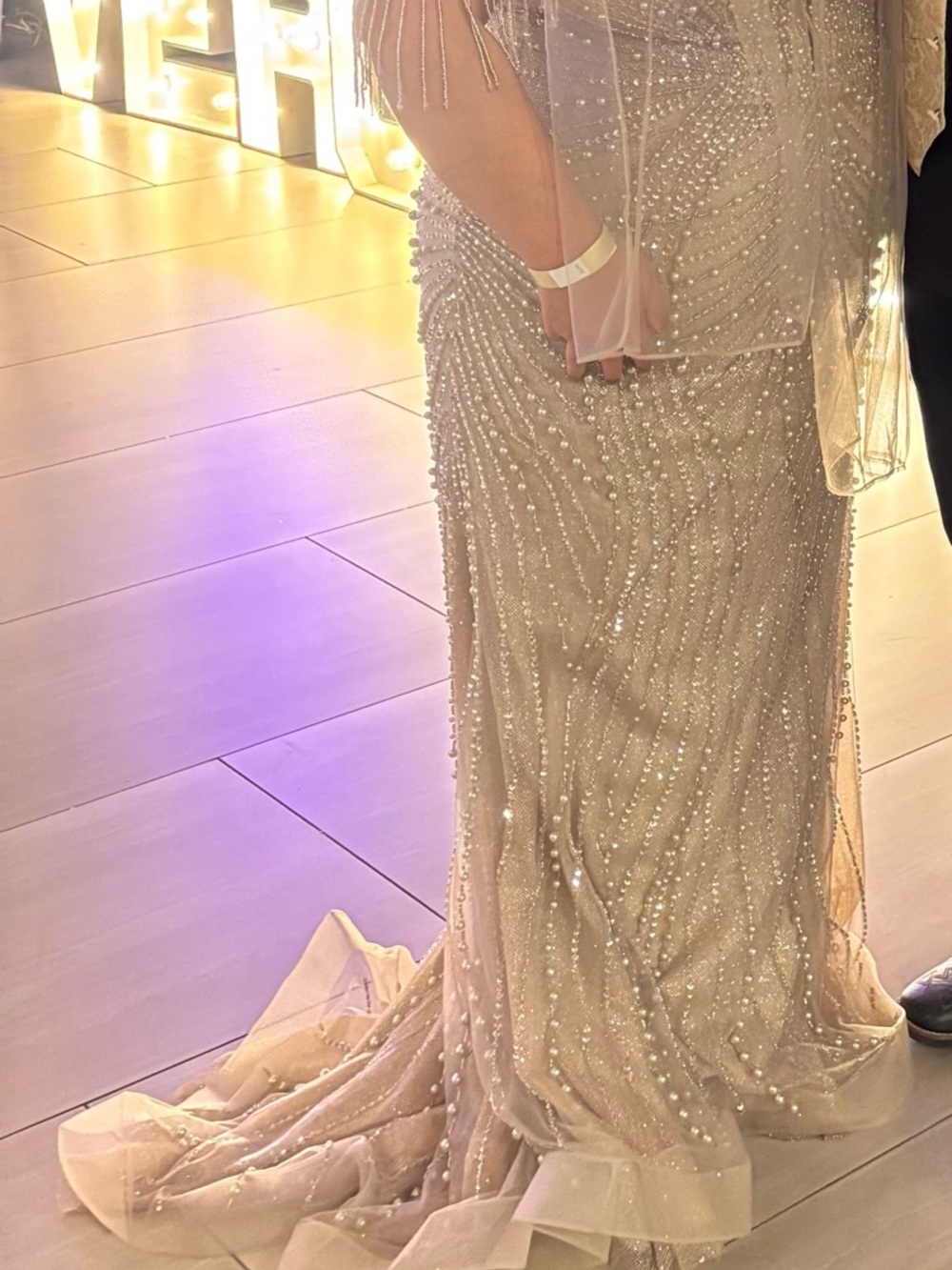 La Devine Champagne beaded gown - Picture 3 of 3